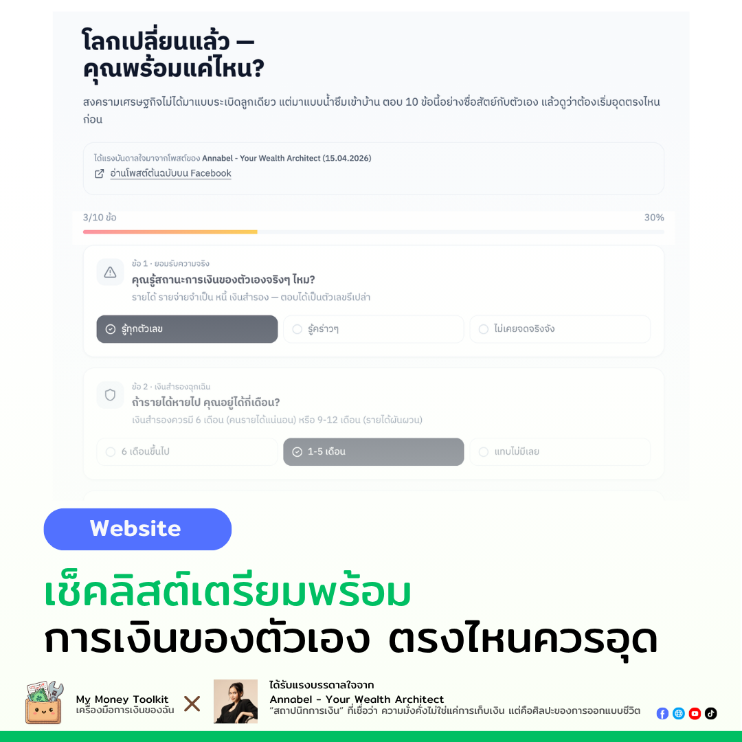 Wake Up — เช็คลิสต์ความพร้อมทางการเงิน